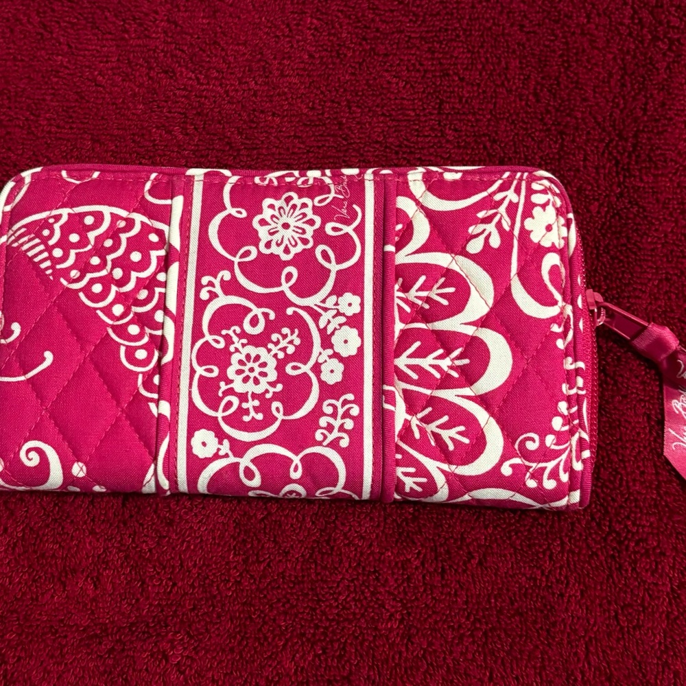 Vera Bradley Pink and White Quilted Wallet
